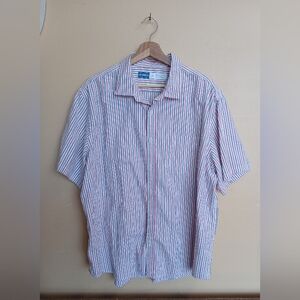 Old Navy Men's Casual Striped Shirt - Red and Blue
